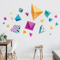 Myway 60 * 90cm Stock Imperméable Amovible PVC 3d Diamant en forme de trois dimensions triangle coloré décor à la maison sticker mural